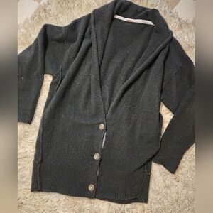 Free people womens oversized black wool cardigan size small